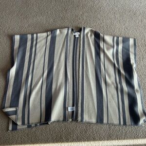 Artisan Ny Gray and Cream Striped Cardigan